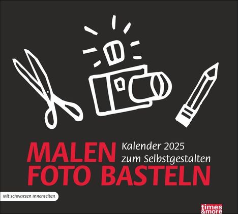 Bastelkalender schwarz 2025, Kalender