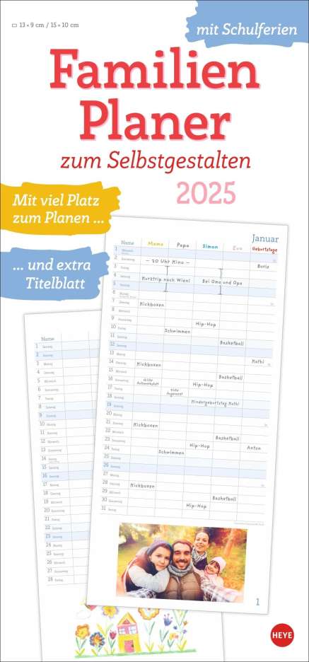 Familienplaner zum Selbstgestalten 2025, Kalender