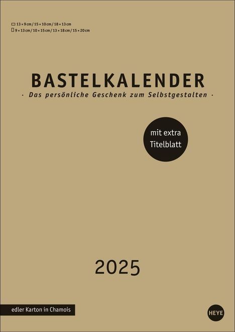 Premium-Bastelkalender gold A4 2025, Kalender