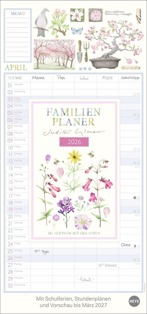 Judith Glover: Judith Glover: Familienplaner 2026, Kalender