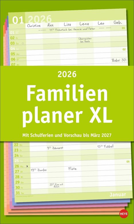 Basic Familienplaner XL 2026, Kalender