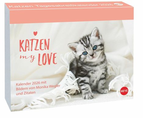 Katzen my love Tagesabreißkalender 2026, Kalender