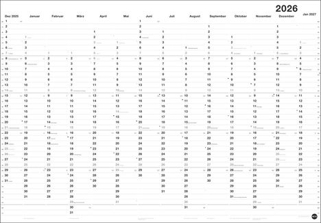 Black&White Mega-Posterplaner 2026, Kalender