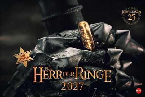 "Der Herr der Ringe 2027"; "Mit Poster". Ein goldener Ring mit Inschrift auf einer gepanzerten Hand. Logo oben rechts.