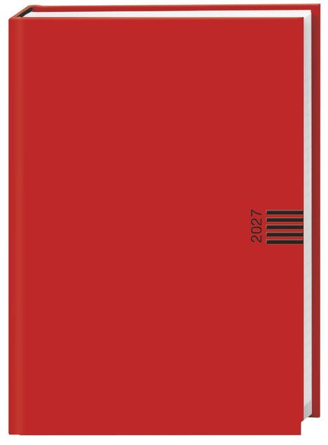 Roter Buchumschlag mit der Zahl "2027" neben einem schwarzen Barcode.