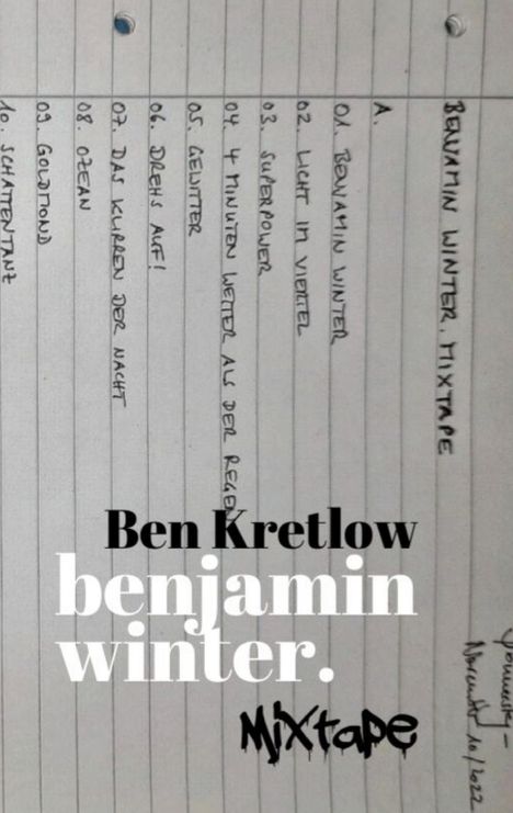 Ben Kretlow: benjamin winter. Mixtape, Buch