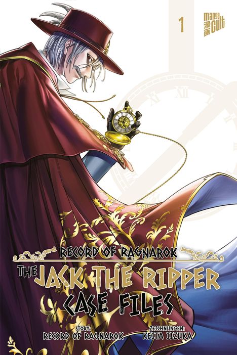 "Record of Ragnarok: The Jack the Ripper Case Files". Ein Mann in rotem Umhang mit Taschenuhr.