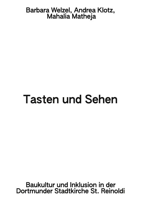 Barbara Welzel: Tasten und Sehen, Buch