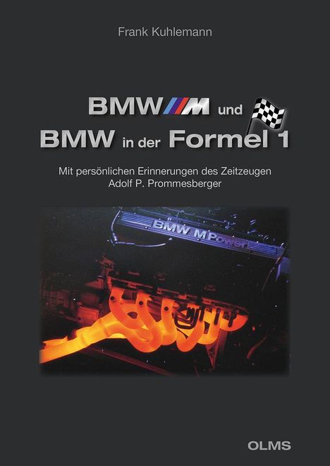 Titel: "BMW in der Formel 1". Darunter ein Bild eines BMW-Motors mit leuchtend orangefarbenen Bauteilen.