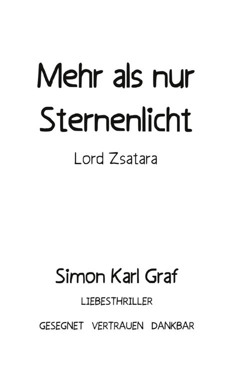 Simon Karl Graf: Mehr als nur Sternenlicht, Buch