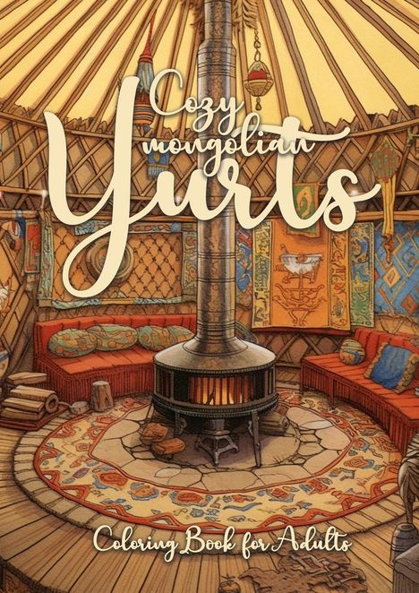 Monsoon Publishing: Cozy mongolian Yurts Coloring Book for Adults, Buch