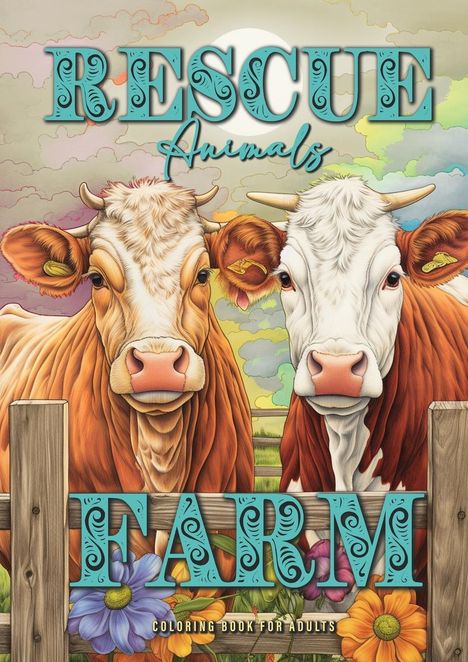 Monsoon Publishing: Rescue Animals Farm Coloring Book for Adults, Buch