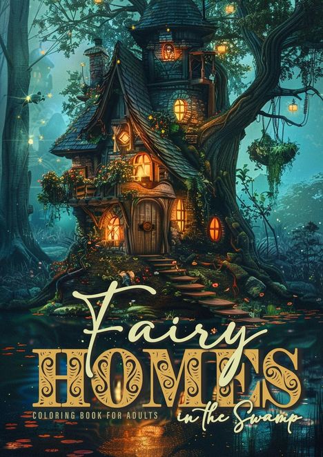 Monsoon Publishing: Fairy Homes in the Swamp Coloring Book for Adults, Buch