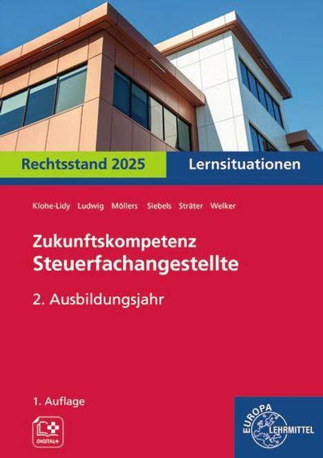 „Rechtsstand 2025, Lernsituationen, Zukunftskompetenz Steuerfachangestellte, 2. Ausbildungsjahr, 1. Auflage.“ Text auf Buchcover.