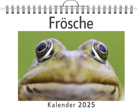 Lina Peters: Frösche - (Wandkalender 2025, Kalender DIN A4 quer, Monatskalender im Querformat mit Kalendarium, das perfekte Geschenk), Kalender