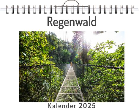 Emma Möller: Regenwald - (Wandkalender 2025, Kalender DIN A4 quer, Monatskalender im Querformat mit Kalendarium, das perfekte Geschenk), Kalender