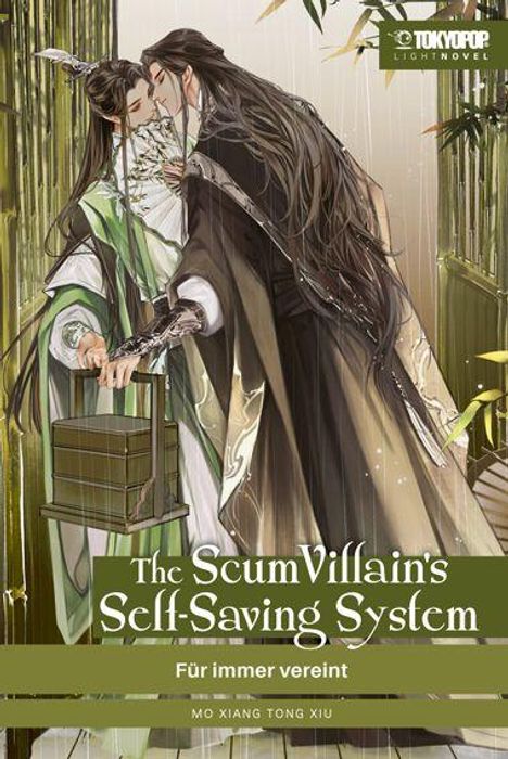 „The Scum Villain’s Self-Saving System“, „Für immer vereint“. Zwei elegant gekleidete Figuren in einer innigen Umarmung.