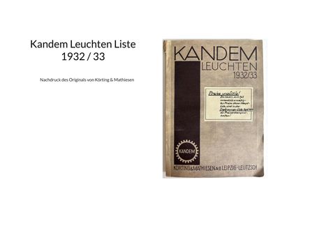 Kandem Leuchten Liste 1932 / 33, Buch