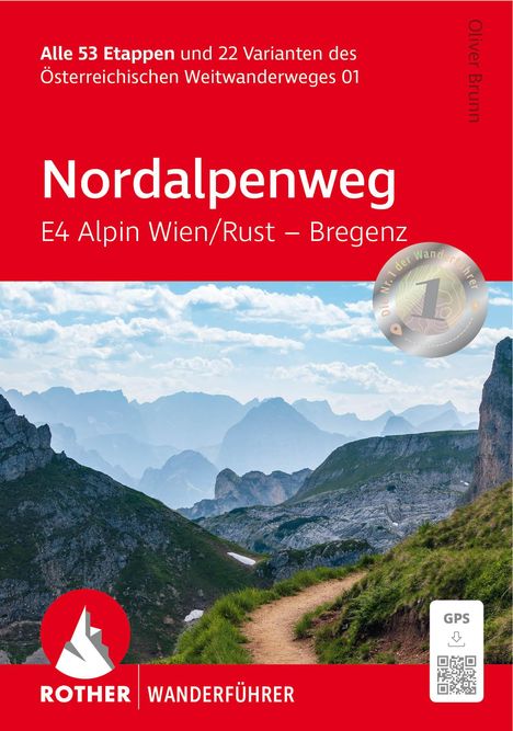 Oliver Brunn: Nordalpenweg E4 Alpin Wien - Bregenz, Buch