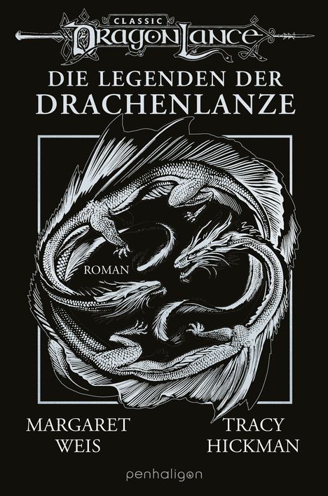"Die Legenden der Drachenlanze", zwei kämpfende Drachen, Illustration, Autoren: Margaret Weis, Tracy Hickman.