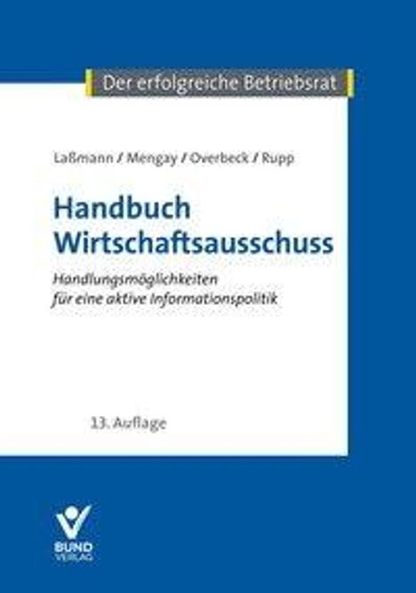 Oben: "Der erfolgreiche Betriebsrat". Titel: "Handbuch Wirtschaftsausschuss". Unten: "13. Auflage". Blau-weißes Cover.
