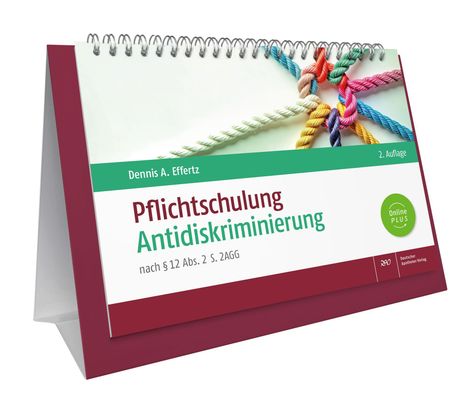 Titel: "Pflichtschulung Antidiskriminierung". Cover mit bunten, verflochtenen Seilen.