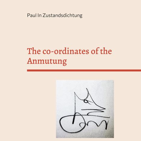 Text oben: "Paul In Zustanddichtung". Groß: "The co-ordinates of the Anmutung". Darunter abstrakte Zeichnung.