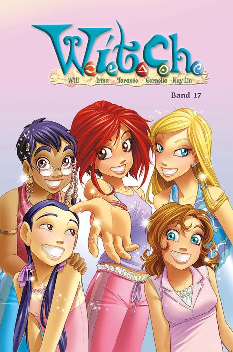 "Band 17" steht oben rechts. Illustration von fünf jungen Mädchen, lächelnd, in bunter Kleidung.