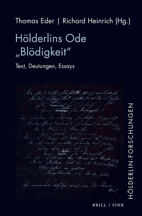Buchcover mit den Namen Thomas Eder und Richard Heinrich. Titel: "Hölderlins Ode 'Blödigkeit'". Thema: Texte, Deutungen, Essays.
