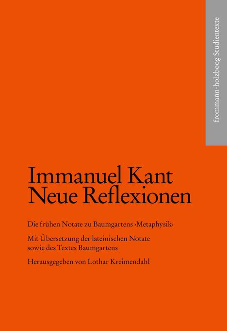 Immanuel Kant: Neue Reflexionen, Buch