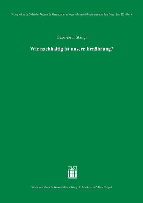 Gabriele I. Stangl: Wie nachhaltig ist unsere Ernährung?, Buch