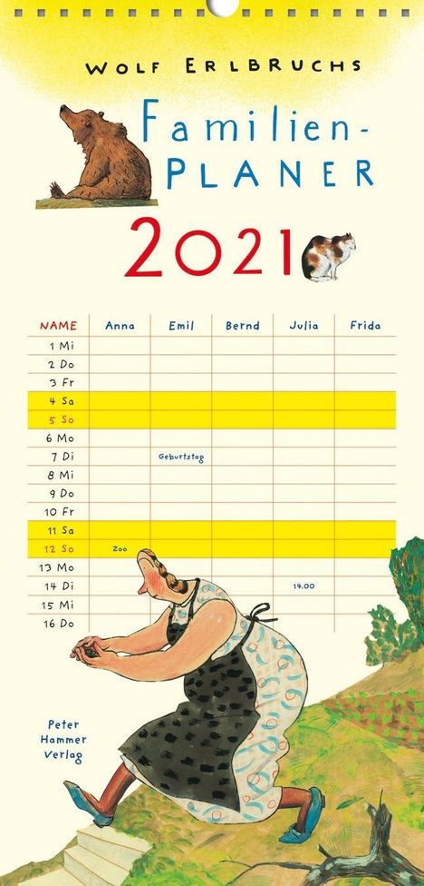 Wolf Erlbruch: Erlbruch, W: Wolf Erlbruchs Familienplaner 2021, Kalender