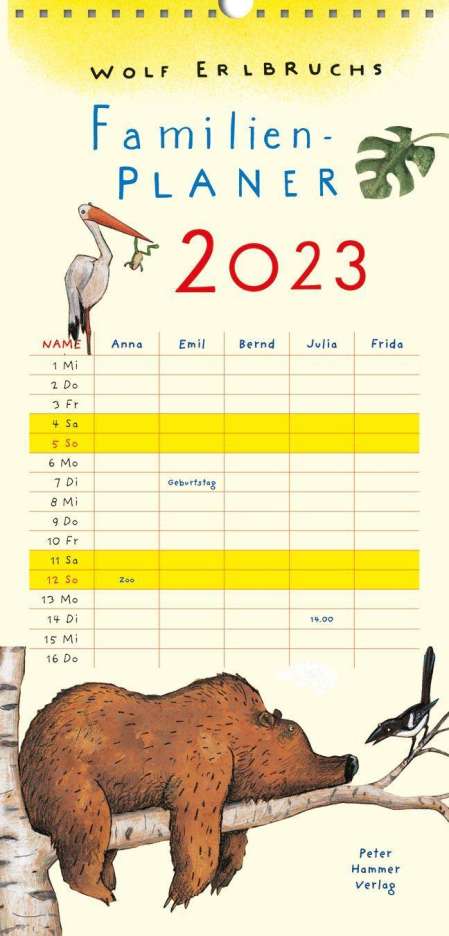 Wolf Erlbruch: Wolf Erlbruchs Familienplaner 2023, Kalender