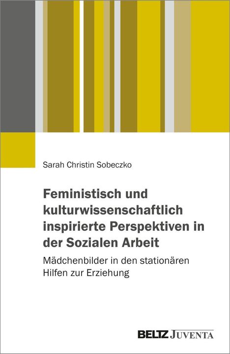 "Feministisch und kulturwissenschaftlich inspirierte Perspektiven in der Sozialen Arbeit" auf weißem Hintergrund, links Muster.