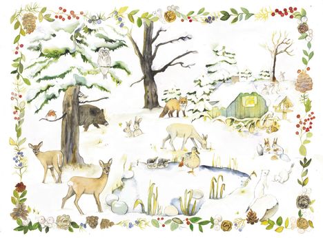 Adventskalender "Tiere am Winterteich", Kalender