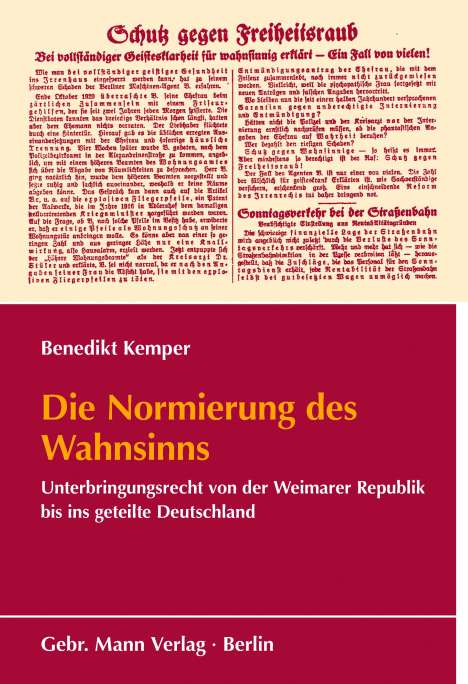 Benedikt Kemper: Die Normierung des Wahnsinns, Buch