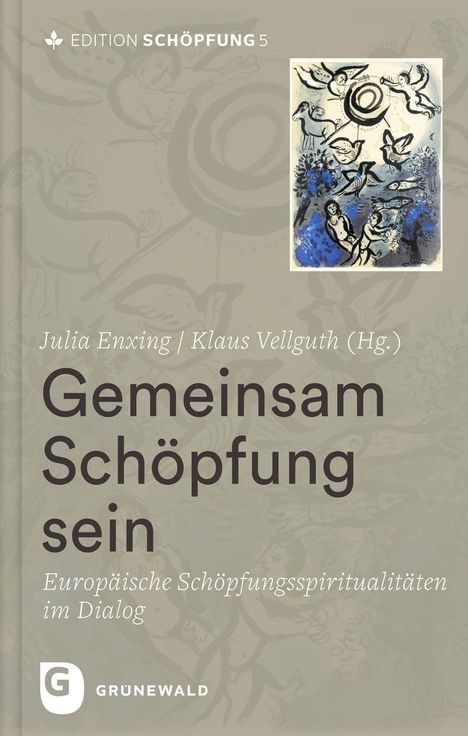 Titel: "Gemeinsam Schöpfung sein". Herausgeber: Julia Enxing, Klaus Vellguth. Illustration mit Engeln, Tieren und Pflanzen.