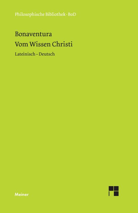 Bonaventura: Vom Wissen Christi, Buch
