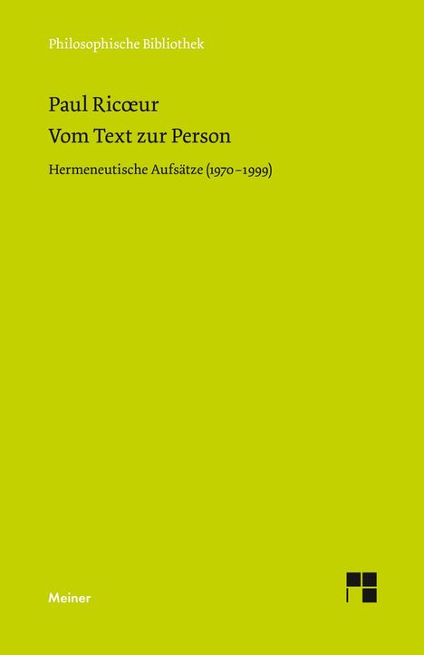 Paul Ricoeur: Vom Text zur Person, Buch