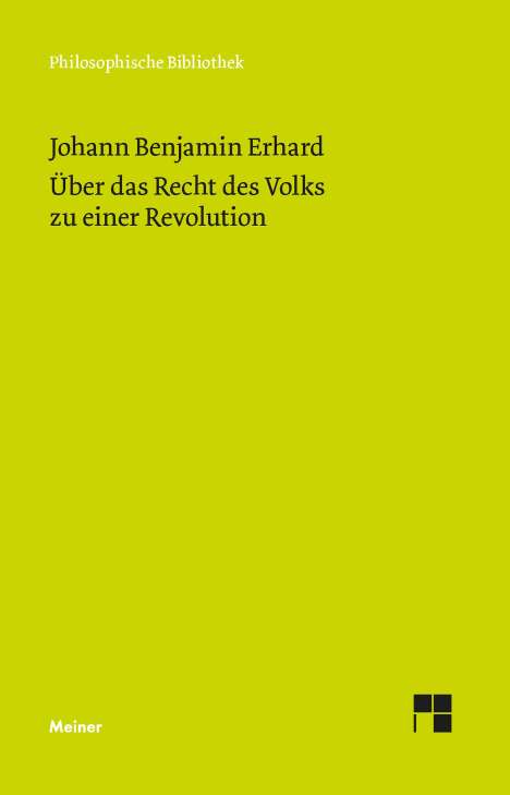 Johann Benjamin Erhard: Über das Recht des Volks zu einer Revolution, Buch