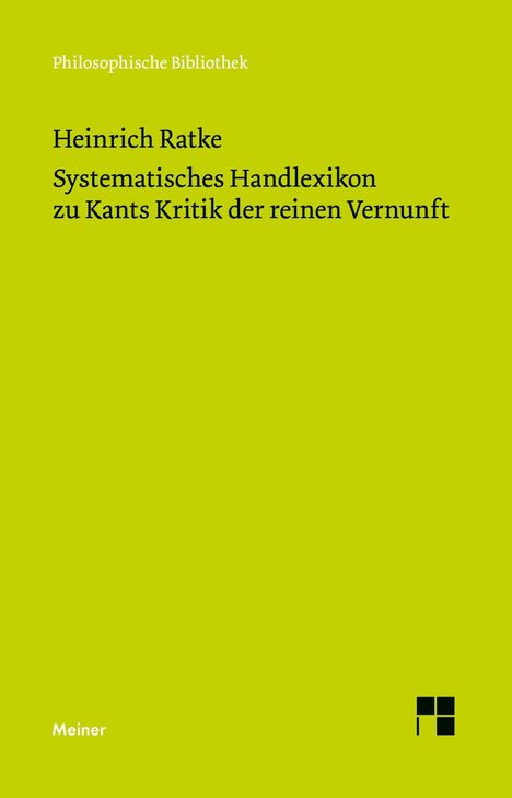 Heinrich Ratke: Systematisches Handlexikon zu Kants Kritik der reinen Vernunft, Buch