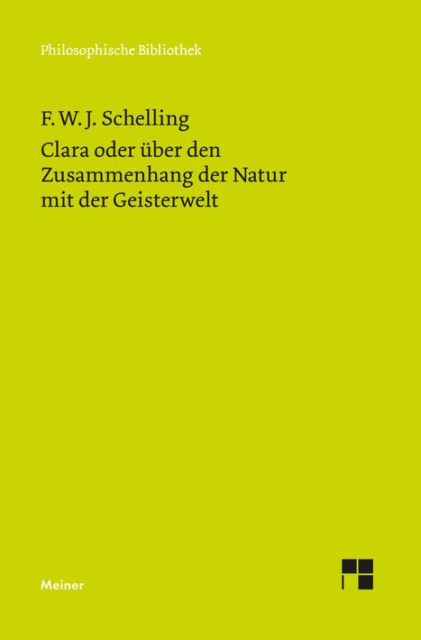 Friedrich Wilhelm Joseph Schelling: Clara oder über den Zusammenhang der Natur mit der Geisterwelt, Buch