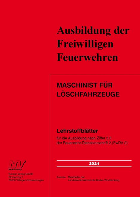 Maschinist für Löschfahrzeuge, Buch