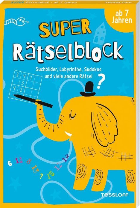 Stefan Heine: Super Rätselblock ab 7 Jahren. Suchbilder, Labyrinthe, Sudokus und viele andere Rätsel, Buch