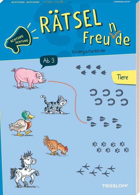 Achtung, Achtung Rätselfreu(n)de! Kindergarten. Tiere, Buch