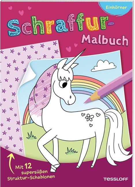 Schraffur-Malbuch. Einhörner, Buch