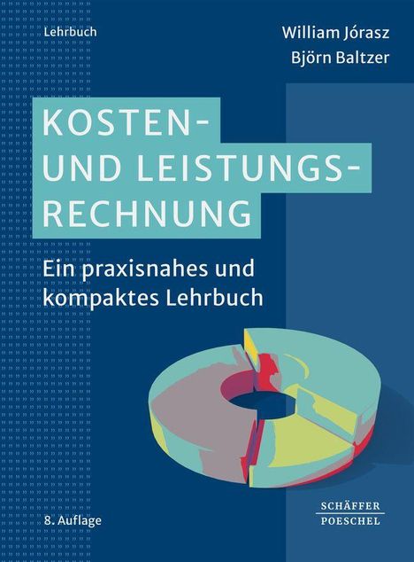 Text: Kosten- und Leistungsrechnung. Ein praxisnahes und kompaktes Lehrbuch. Grafik eines 3D-Kreisdiagramms.