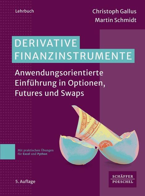 "Derivative Finanzinstrumente: Anwendungsorientierte Einführung in Optionen, Futures und Swaps". Grafik zeigt ein Ei mit Geldschein.