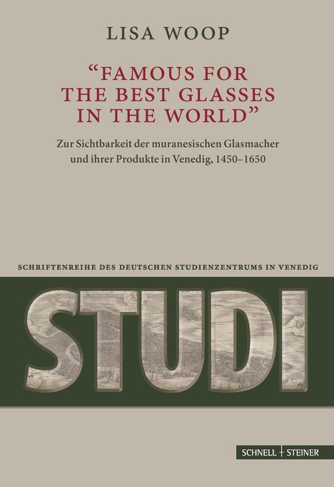 Titel: LISA WOOP. Zitat: "FAMOUS FOR THE BEST GLASSES IN THE WORLD". Thema: Murano-Glasmacher in Venedig, 1450-1650.