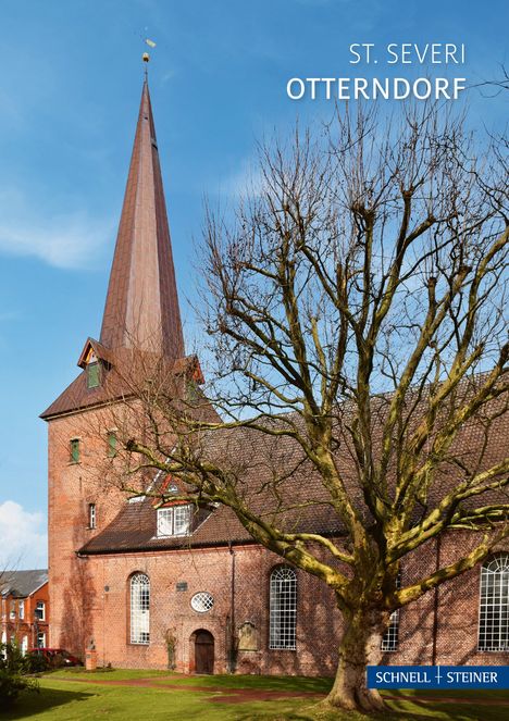 Text: "ST. SEVERI OTTERNDORF SCHNELL + STEINER". Zu sehen ist eine Backsteinkirche mit hohem Turm und kahlem Baum.